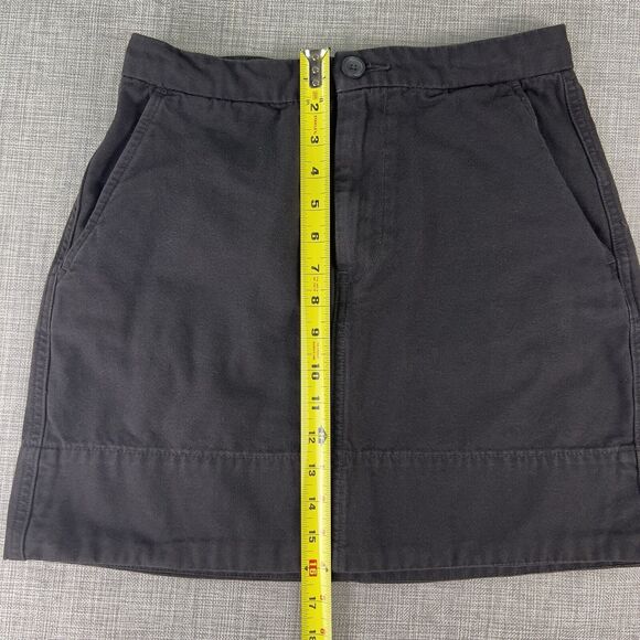 Everlane Mini Skirt Women’s Sz 6 Black The Canvas Stamp Textured Weave Straight - Picture 9 of 10
